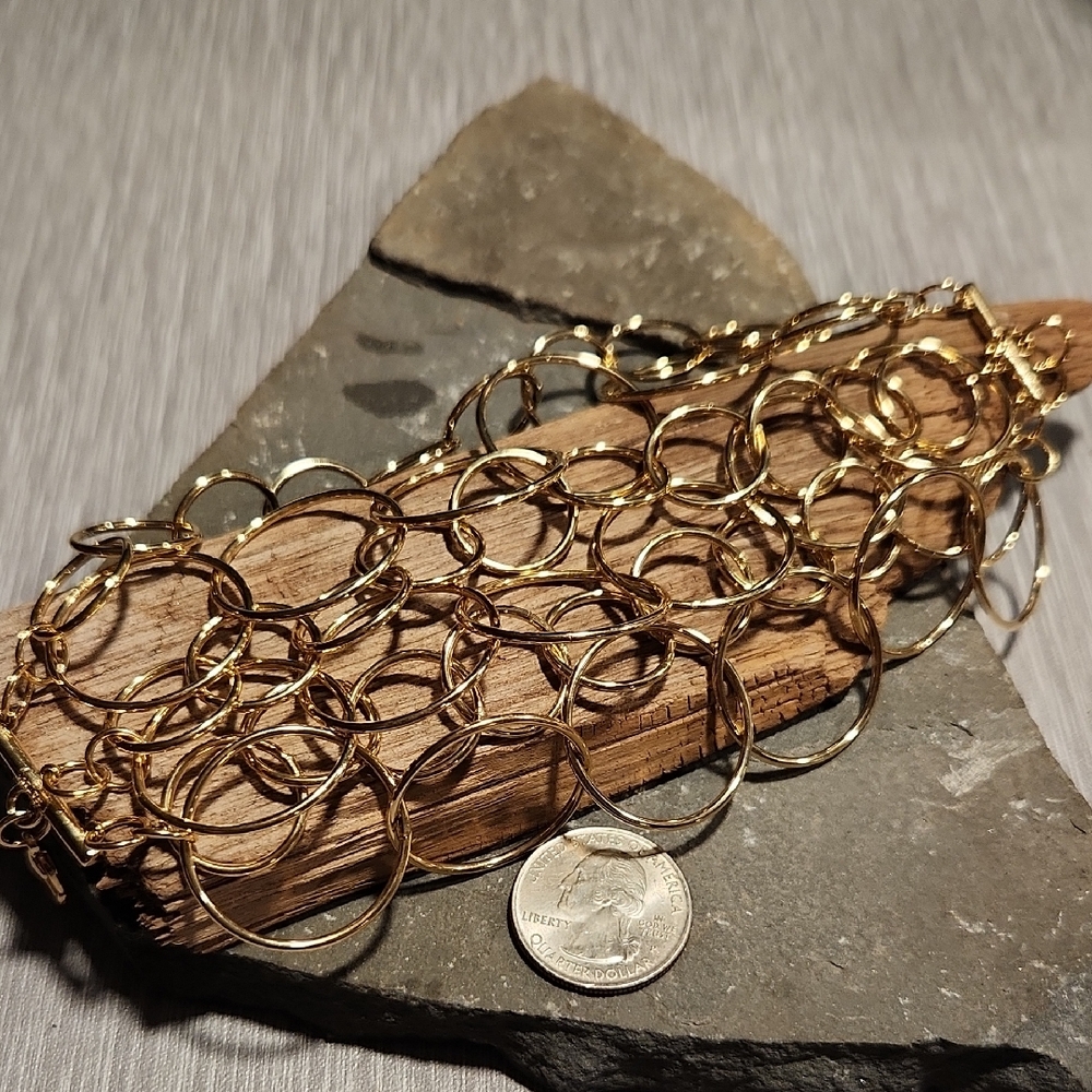 Graziano Multi Strand Goldtone Bracelet NWOT